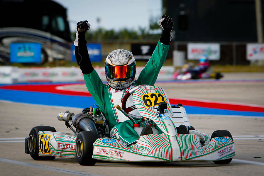 Victor Jimenez dominated the S4 / S4 Super Master Stock Honda race group at the inaugural SKUSA Winter Series event for Rolison Performance Group (Photo: On Track Promotions – otp.ca)