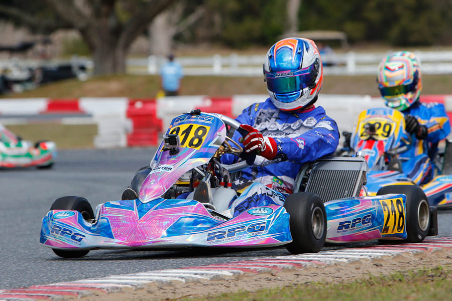 Pedro Lopes added another podium finish in S2 Semi-Pro Stock Honda to finish the SKUSA Winter Series third in the standings (Photo: On Track Promotions – otp.ca)